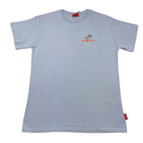Propaganda T-Shirt Girocollo Tinta Unita Con Stampa Azzurro Per Bambino