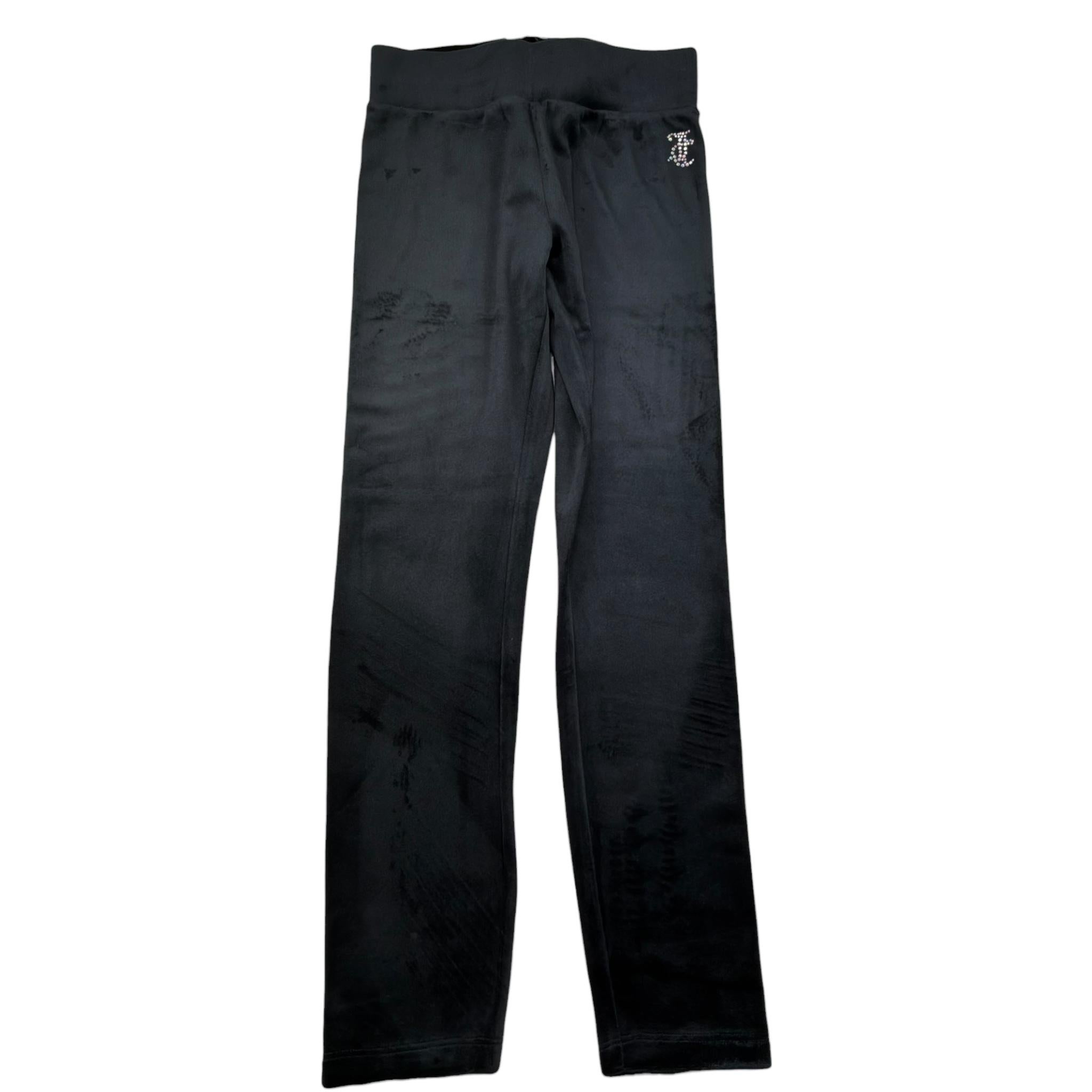 Juicy Couture Leggins In Velluto Tinta Unita per Bambina JBX6506 NERO JUICY COUTURE 
