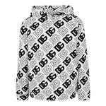DOLCE & GABBANA felpa bicolore con zip e cappuccio logata Bianco/nero per Bambino L4JWCK BIANCO/NERO DOLCE & GABBANA 