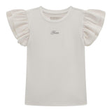 Guess T-Shirt Tinta Unita con Tulle per Bambina K5RI22K6YW4XJ BIANCO GUESS 