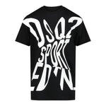 Dsquared2 T-Shirt Girocollo Tinta Unita con Stampa per Bambino DQ2525XX NERO DSQUARED2 