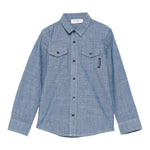Trussardi Camicia Tinta Unita Manica Lunga In Denim per Bambino TBP25062CAJ AZZURRO TRUSSARDI 