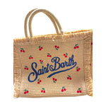 Saint Barth Borsa Tinta Unita con Stampa In Paglia per Bambina COLETTESTRAWW BEIGE SAINT BARTH 