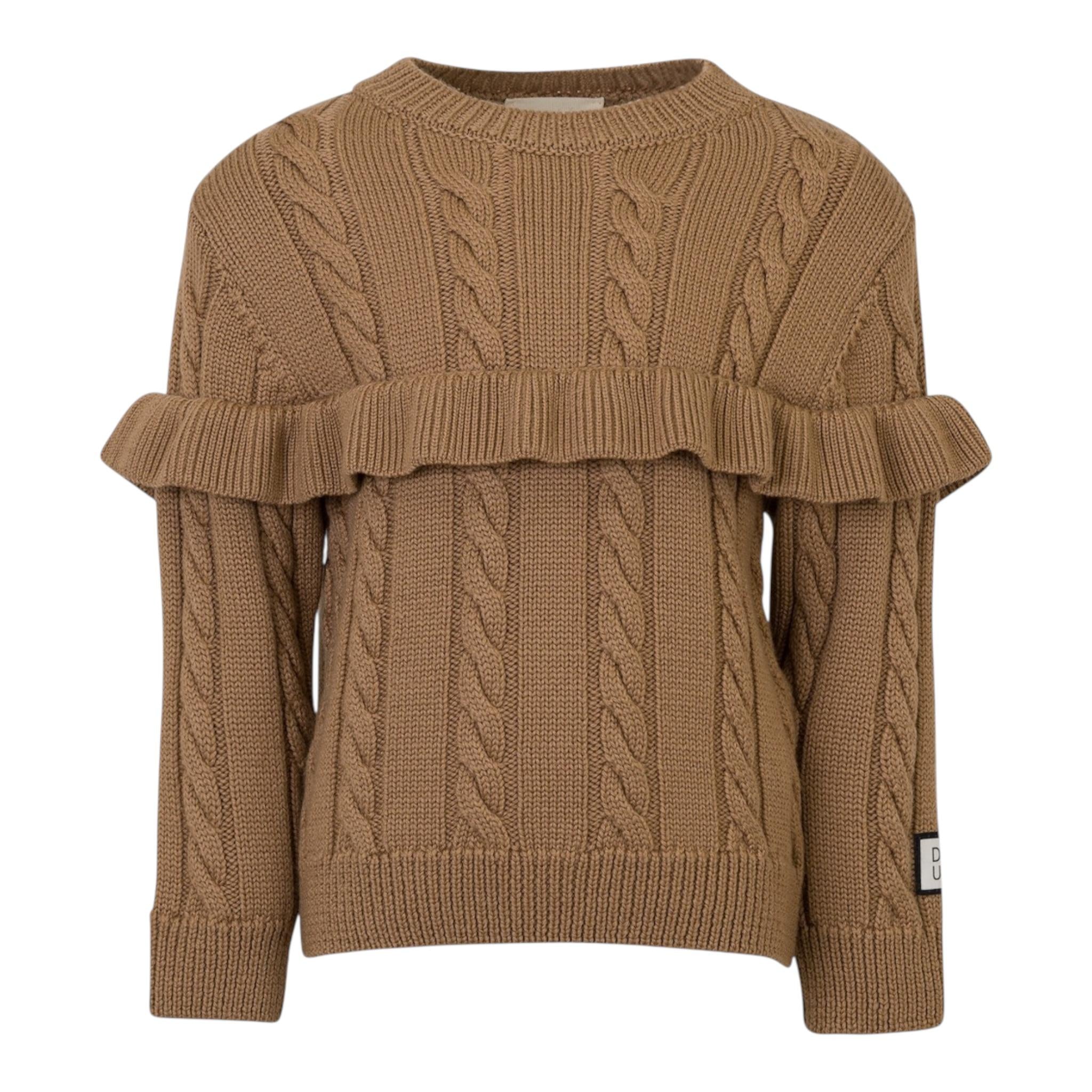 DOU DOU maglia tinta unita con balze Marrone per Neonata DV9A20NX MARRONE DOU DOU 