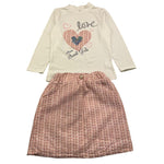 MONO STAR completo 2 pezzi shirt-gonna Bianco/rosa per Bambina M4000 BIANCO/ROSA MONO STAR 