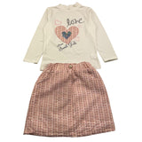 MONO STAR completo 2 pezzi shirt-gonna Bianco/rosa per Bambina M4000 BIANCO/ROSA MONO STAR 