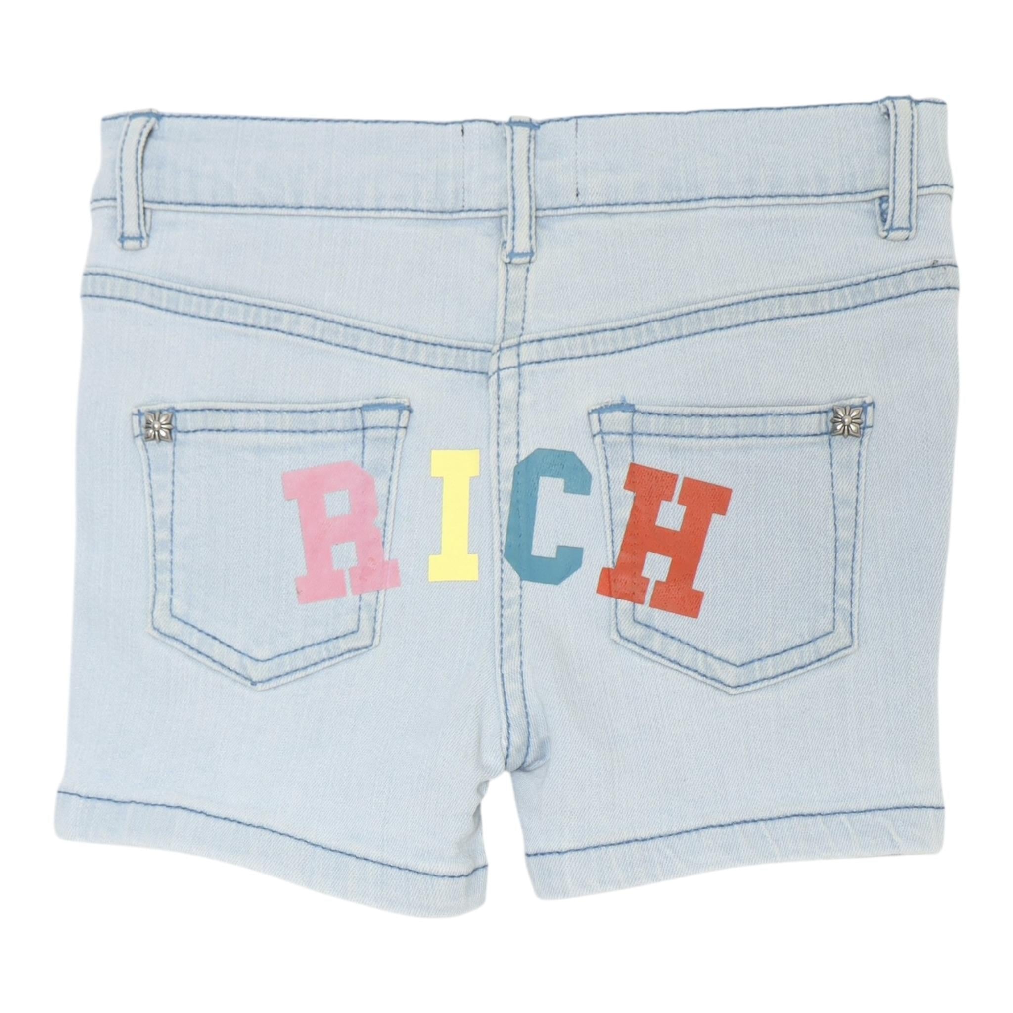John Richmond Short In Denim Tinta Unita con Logo per Neonata RIP25031SHXXX AZZURRO JOHN RICHMOND 