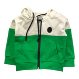 NEVER TOO felpa bicolore con zip e cappuccio Bianco/verde per Neonato NT2173N BIANCO/VERDE NEVER TOO 
