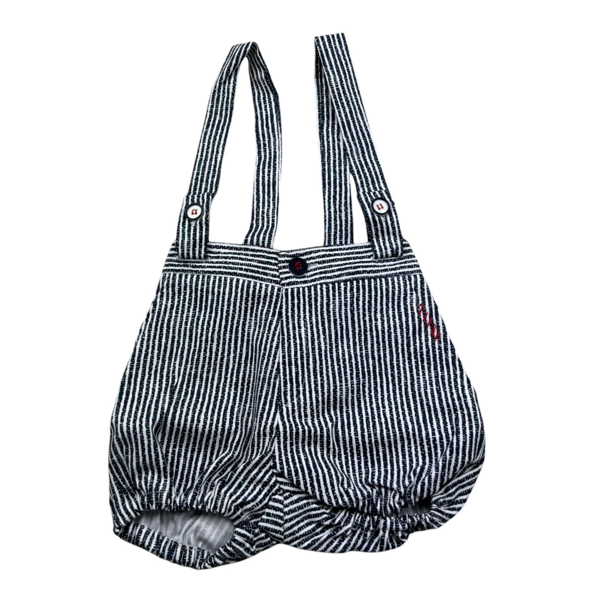 Manuel & Frank Salopette Bicolore con Fantasia A Righe per Neonato MF2199I BIANCO/BLU MANUEL & FRANK 