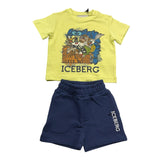 Iceberg Completo 2 Pezzi Bicolore T-Shirt-Bermuda per Neonato CMBICE5107B VERDE/BLU ICEBERG 