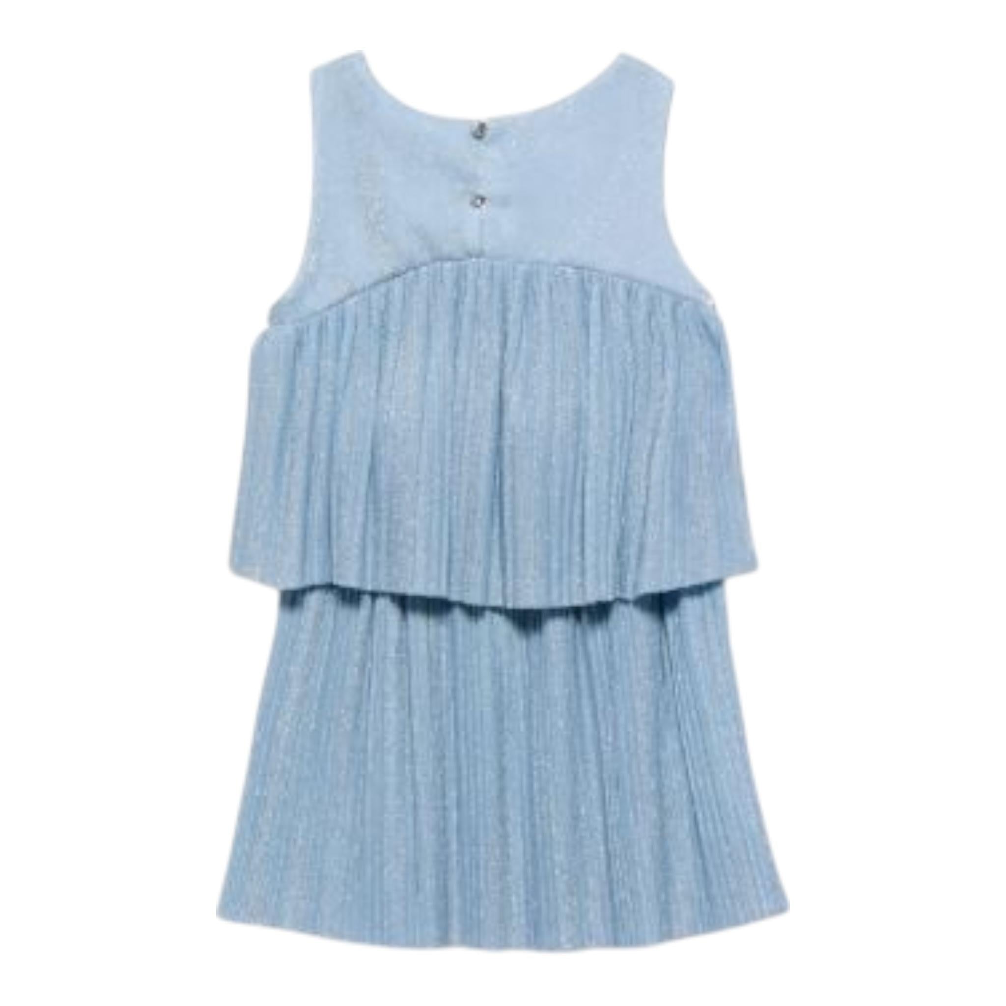 Abel & Lula Completo 2 Pezzi Top-Gonna Tinta Unita per Bambina 5071 AZZURRO ABEL & LULA 