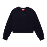 Diesel Felpa Chiusa Girocollo Tinta Unita con Logo per Bambina J01826 NERO DIESEL 