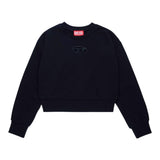 Diesel Felpa Chiusa Girocollo Tinta Unita con Logo per Bambina J01826 NERO DIESEL 