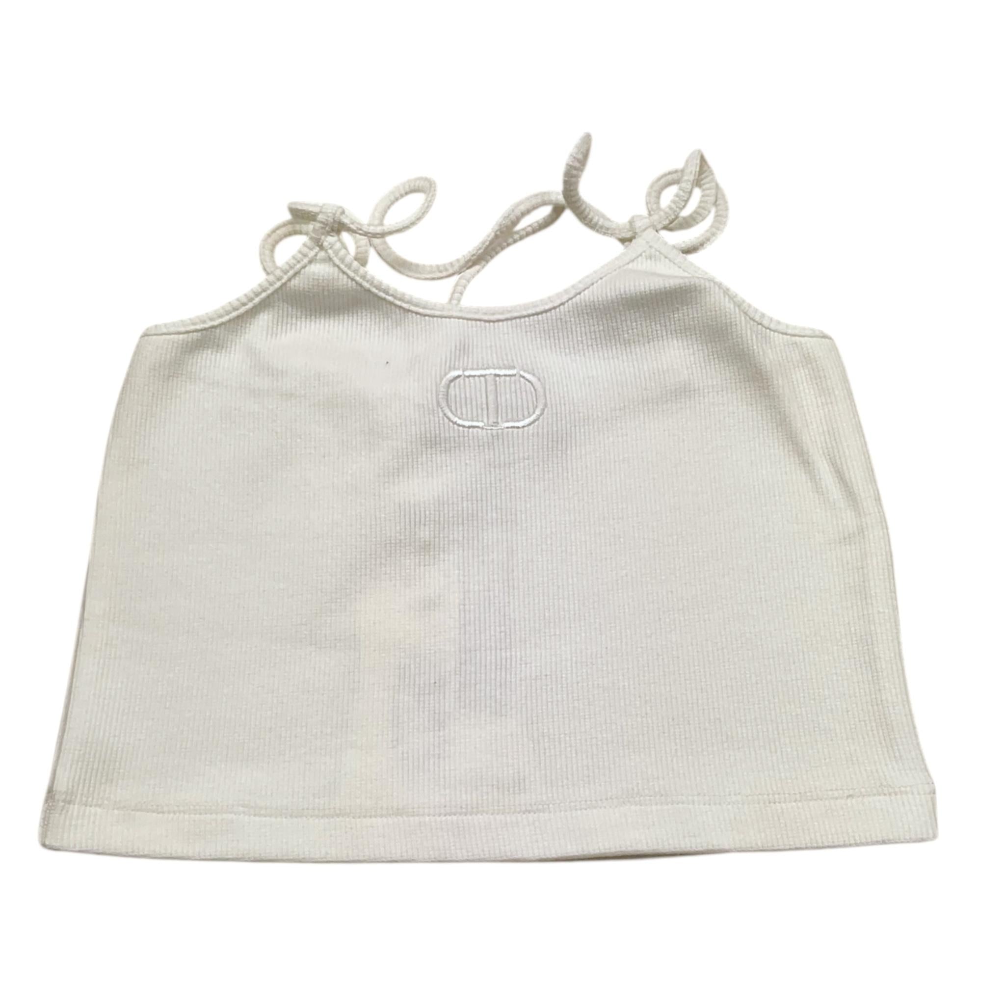 Twinset Top Tinta Unita con Logo per Bambina 251GJ2570 BIANCO TWINSET 