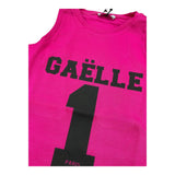 Gaelle Canotta Girocollo Tinta Unita con Stampa Logo Fuxia per Bambina