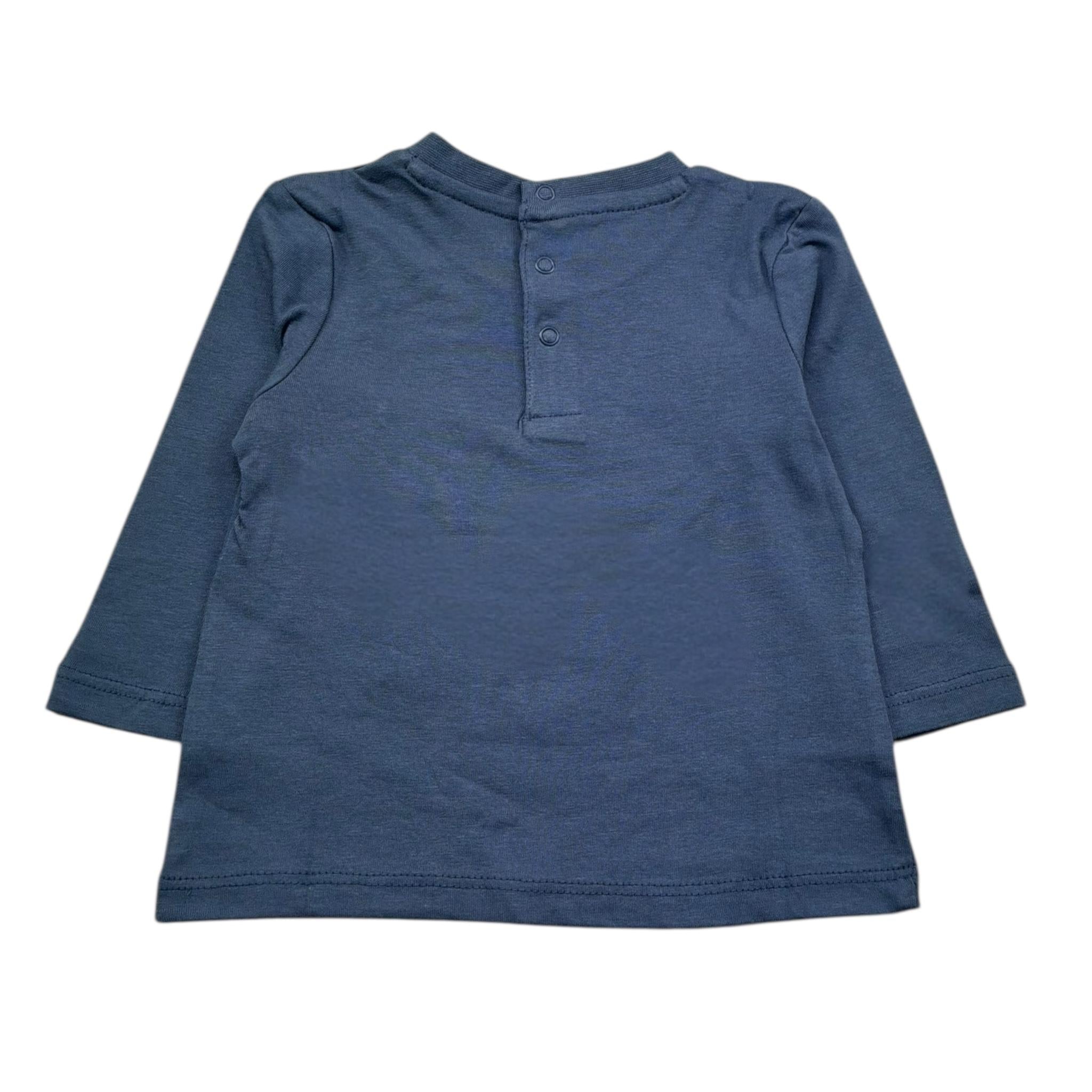 Guess Shirt Girocollo Tinta Unita con Logo per Neonato N5RI17K8HM4X PETROLIO GUESS 