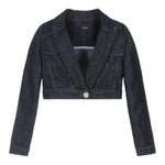 Fun & Fun Giubbino Modello Crop Tinta Unita In Denim per Bambina FNCJJK00982 BLU FUN & FUN 