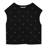 Michael Kors Canotta Tinta Unita con Borchie per Bambina R30283 NERO MICHAEL KORS 