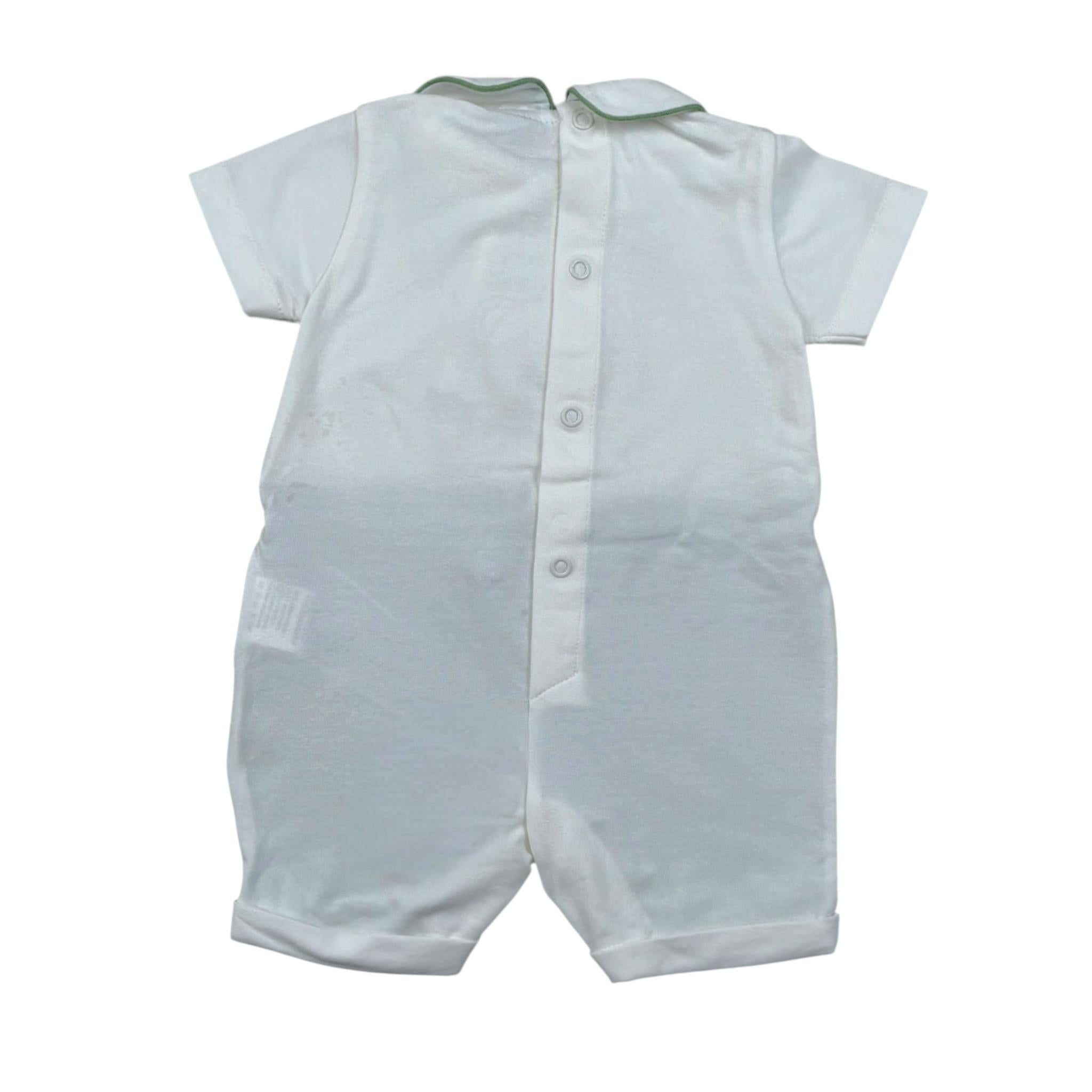 Marlu' Pagliaccetto Bicolore Mezza Manica per Neonato EB6213 BIANCO/VERDE MARLU' 