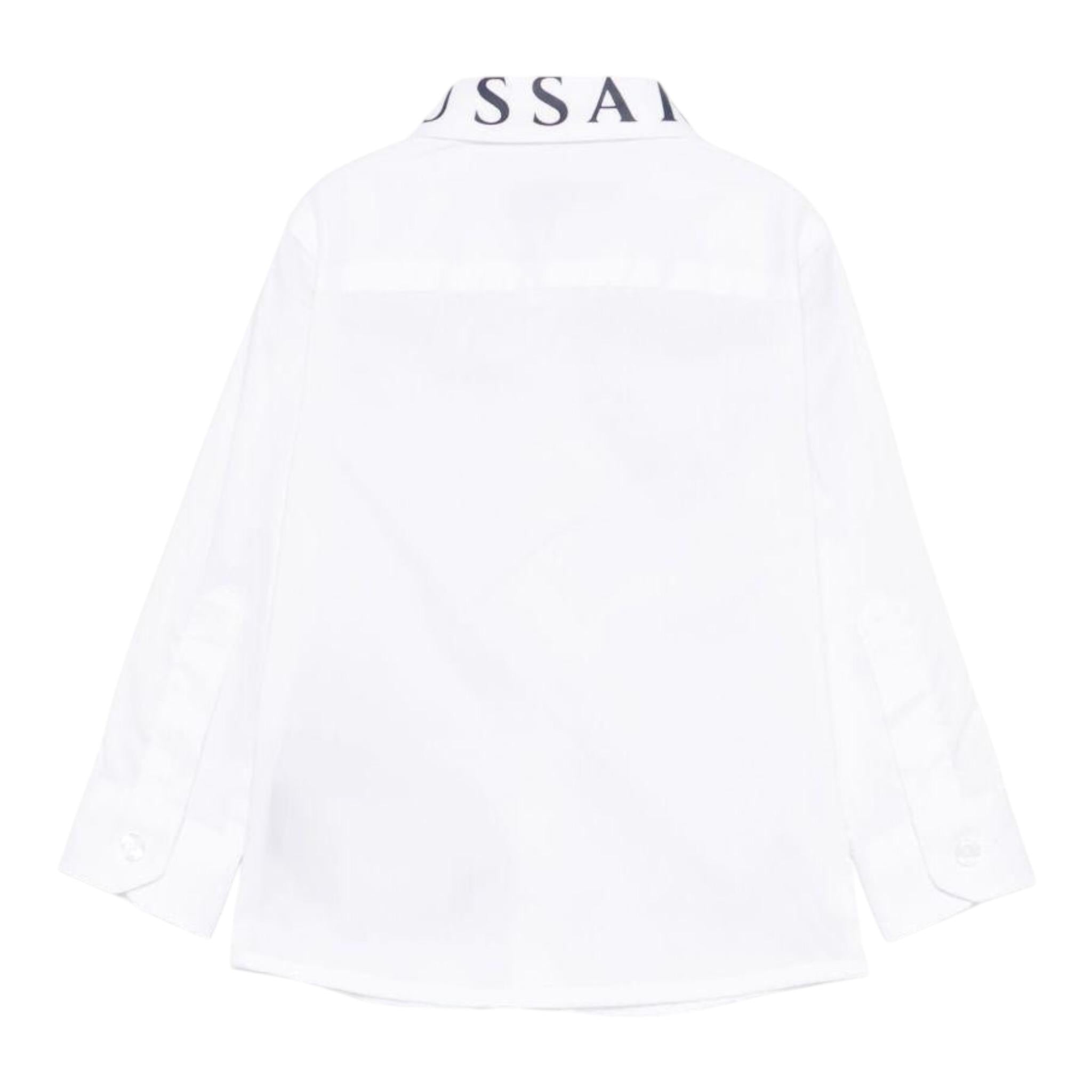 Trussardi Camicia Tinta Unita con Logo per Bambino TIP25091CA BIANCO TRUSSARDI 