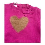 I DO abito manica lunga tinta unita con cuore Fuxia per Neonata 4A574N FUXIA I DO 