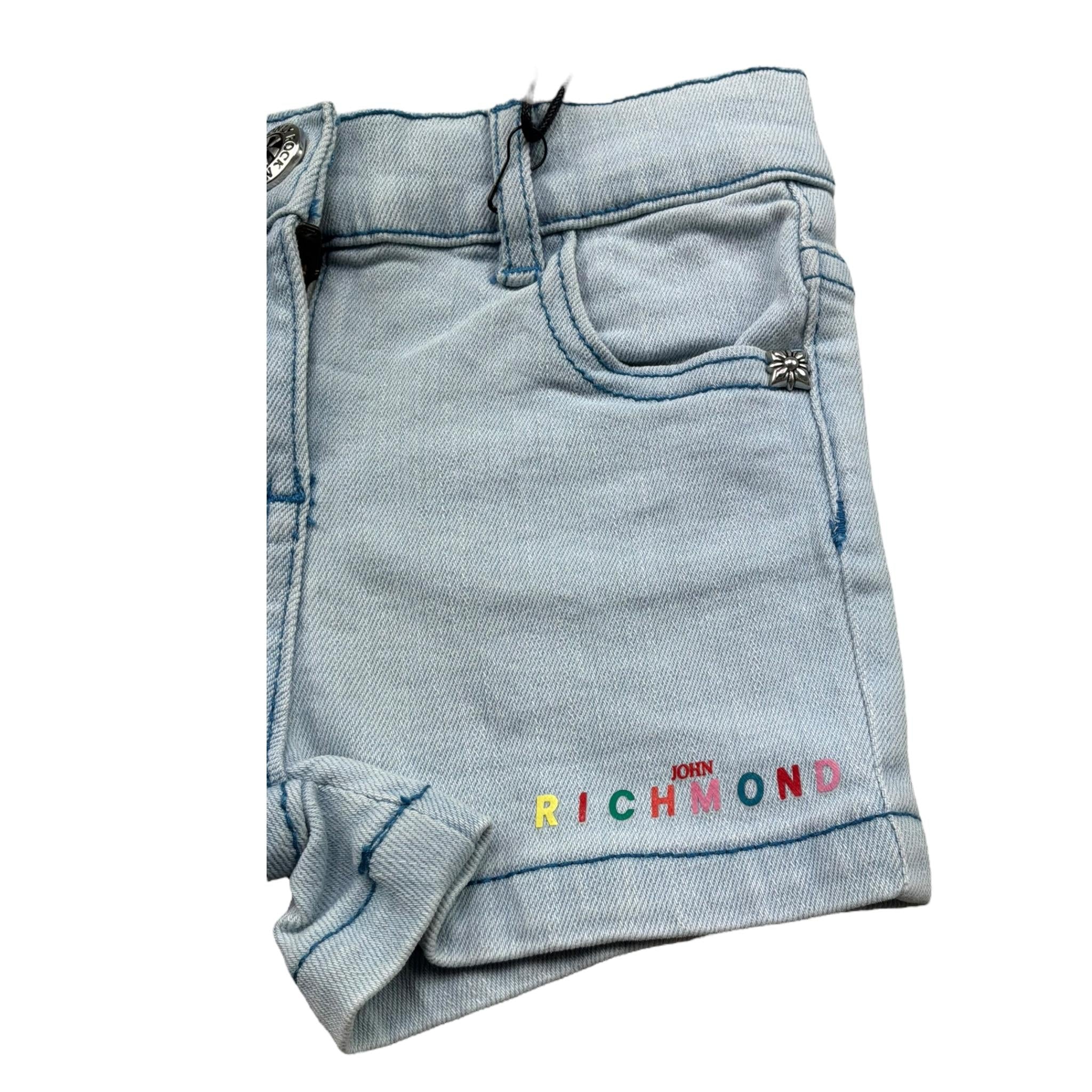 John Richmond Short In Denim Tinta Unita con Logo per Neonata RIP25031SH AZZURRO JOHN RICHMOND 