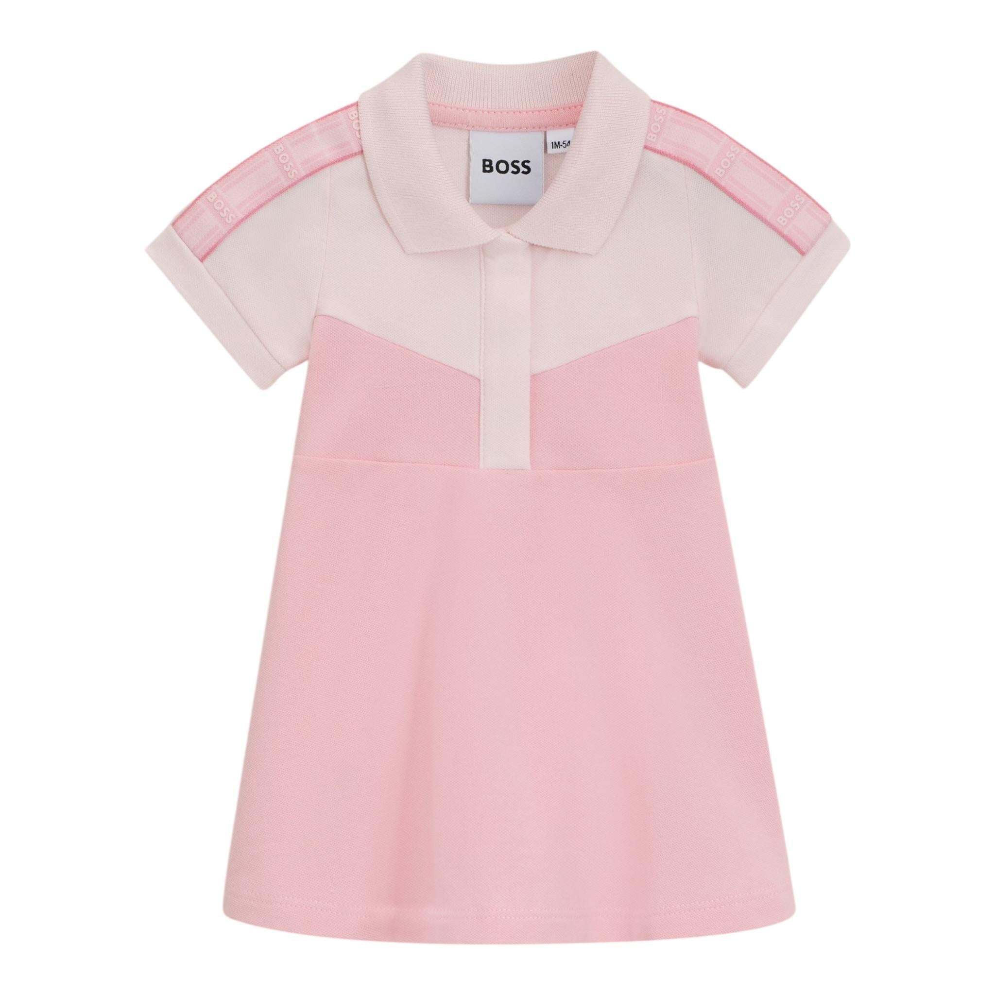 Boss Abito Mezza Manica Tinta Unita per Neonata J521866 ROSA BOSS 