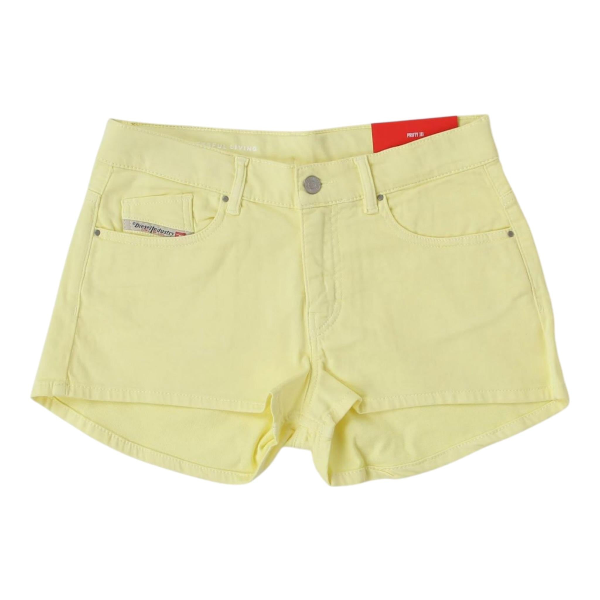 Diesel Short tinta unita con Girovita Regolabile Giallo per Bambina J01274 GIALLO DIESEL 