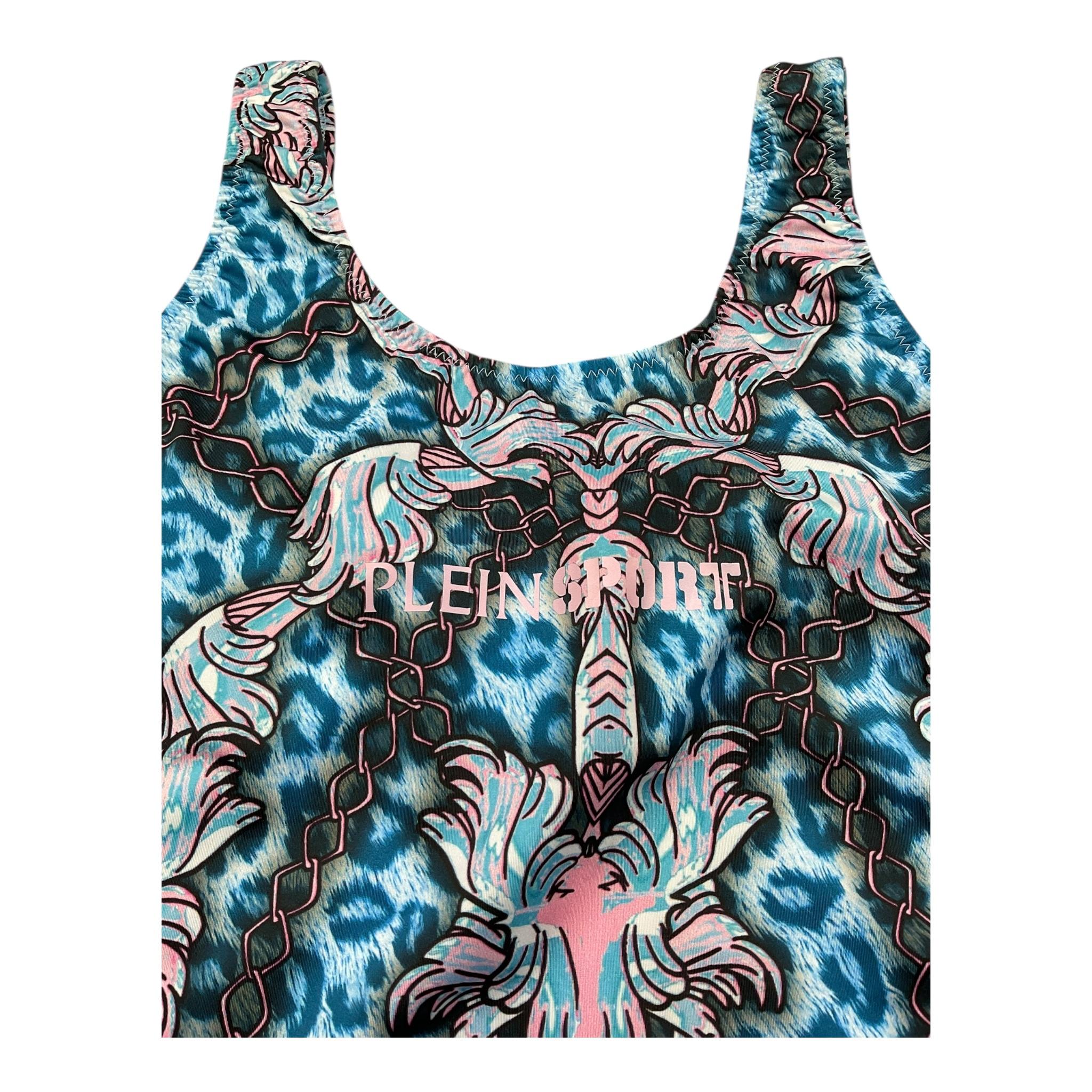 Plein Sport Swim Costume Intero Stampa Fantasia per Bambina PS25KGOP03 AZZURRO PLEIN SPORT SWIM 