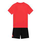 Adidas Completo 2 Pezzi T-Shirt-Bermuda Bicolore per Bambino JC9716 ROSSO/NERO Adidas 
