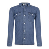 TOMMY HILFIGER camicia in denim tinta unita con tasche Blu per Bambino KB0KB08519 BLU TOMMY HILFIGER 