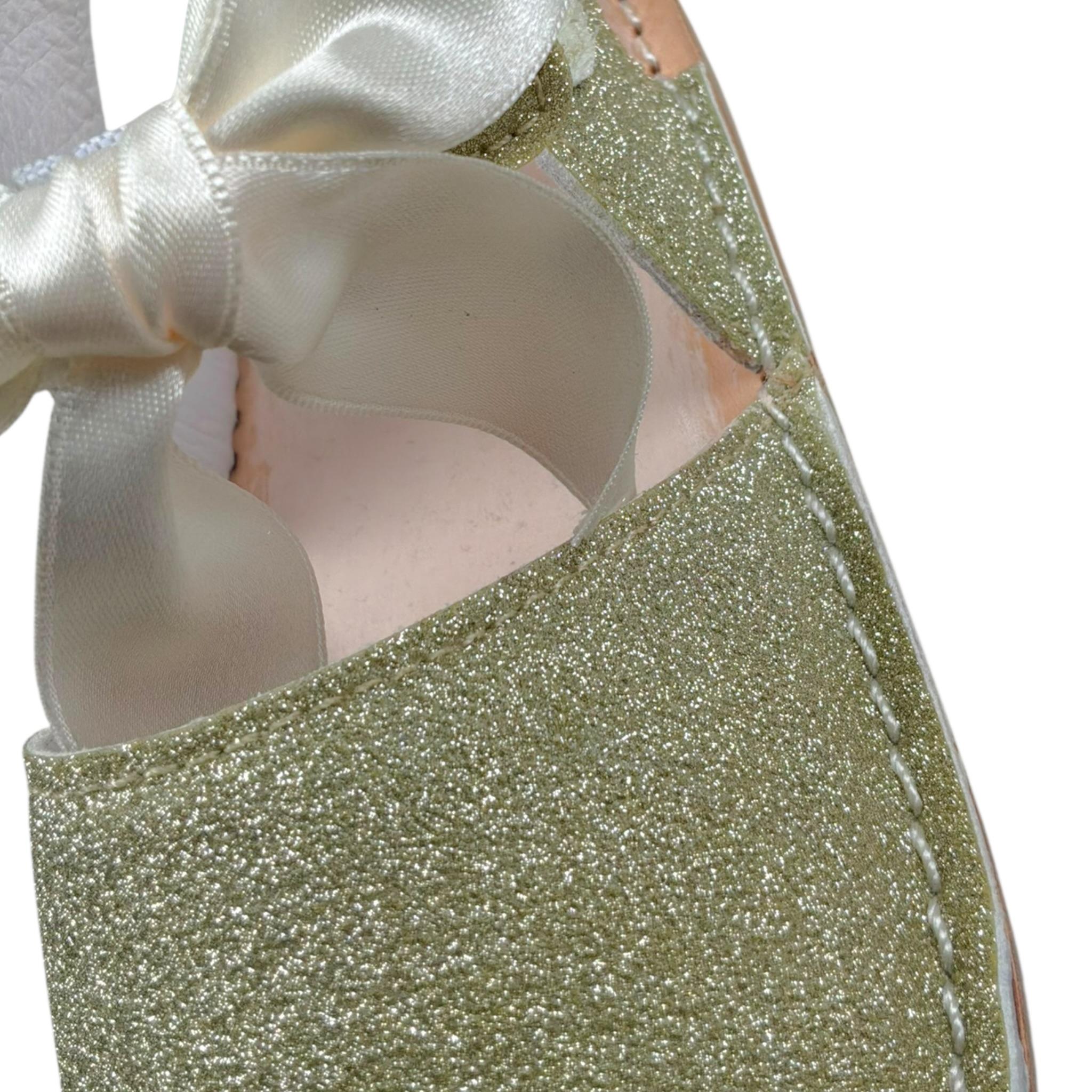 Qkis Sandalo tinta unita con Brillantini Verde per Bambina IT1010 VERDE QKIS 