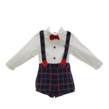 MARTA Y PAULA completo bicolore 3pz papillons-camicia-salopettes Bianco per Bambino 1854 BIANCO MARTA Y PAULA 