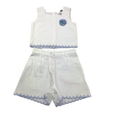 Etro Completo 2 Pezzi Top-Short Tinta Unita per Bambina GU3A40 BIANCO ETRO 