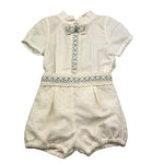 Pontoporponto Completo 2 Pezzi Camicia-Culotte per Neonato 6311 PANNA PONTOPORPONTO 