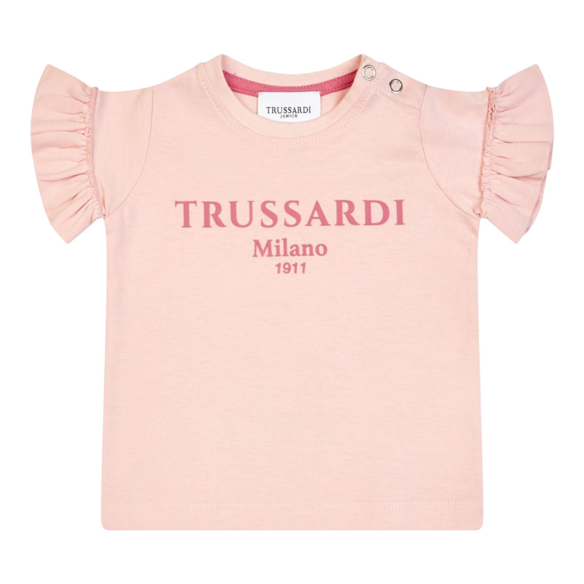 Trussardi T-Shirt Tinta Unita con Stampa per Neonata TIP25001TSS ROSA TRUSSARDI 