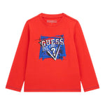 GUESS shirt girocollo tinta unita con stampa Rosso per Bambino N4YI01K8HM4JX ROSSO GUESS 