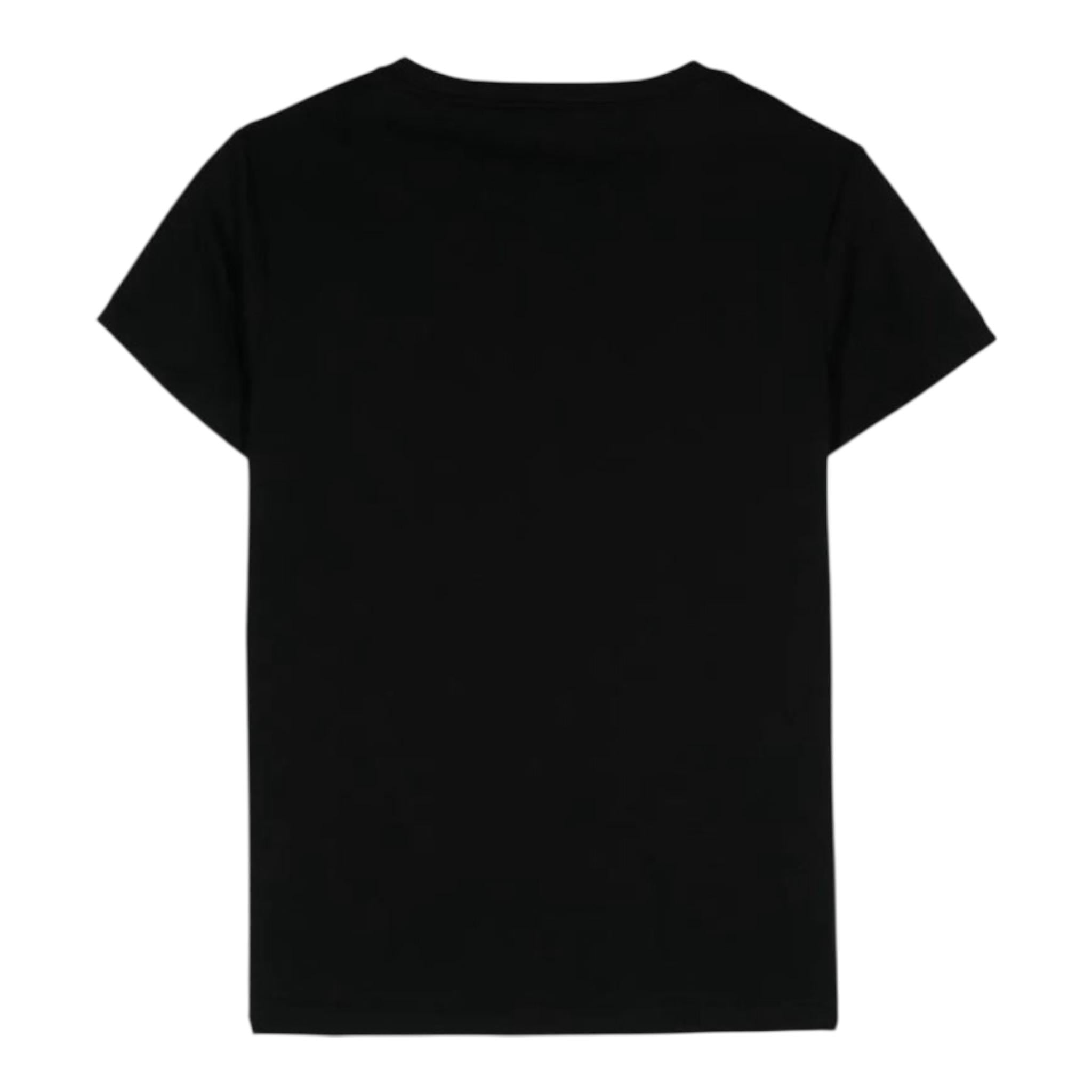 Balmain T-Shirt Tinta Unita con Logo per Bambina BV8A91 NERO BALMAIN 