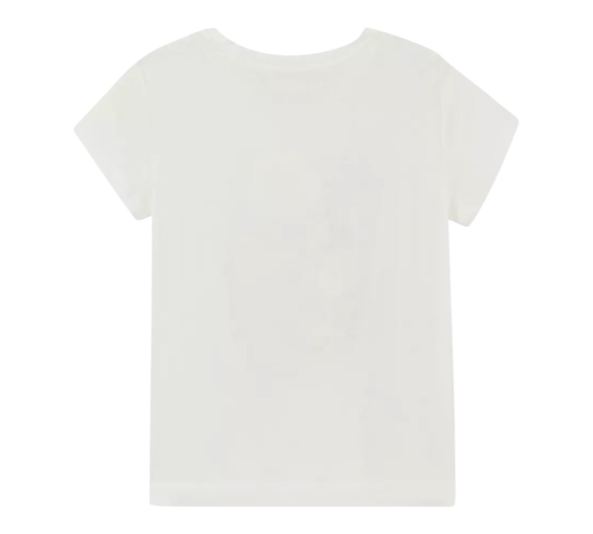 Monnalisa T-Shirt Girocollo Tinta Unita con Stampa Fiori per Bambina 717604S9 PANNA MONNALISA 