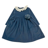 MALVI & CO abito manica lunga tinta unita in ciniglia Azzurro per Bambina F24M019VELBB AZZURRO MALVI & CO 