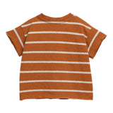 Play Up T-Shirt Girocollo Tinta Unita Con Taschino Terra Per Neonato