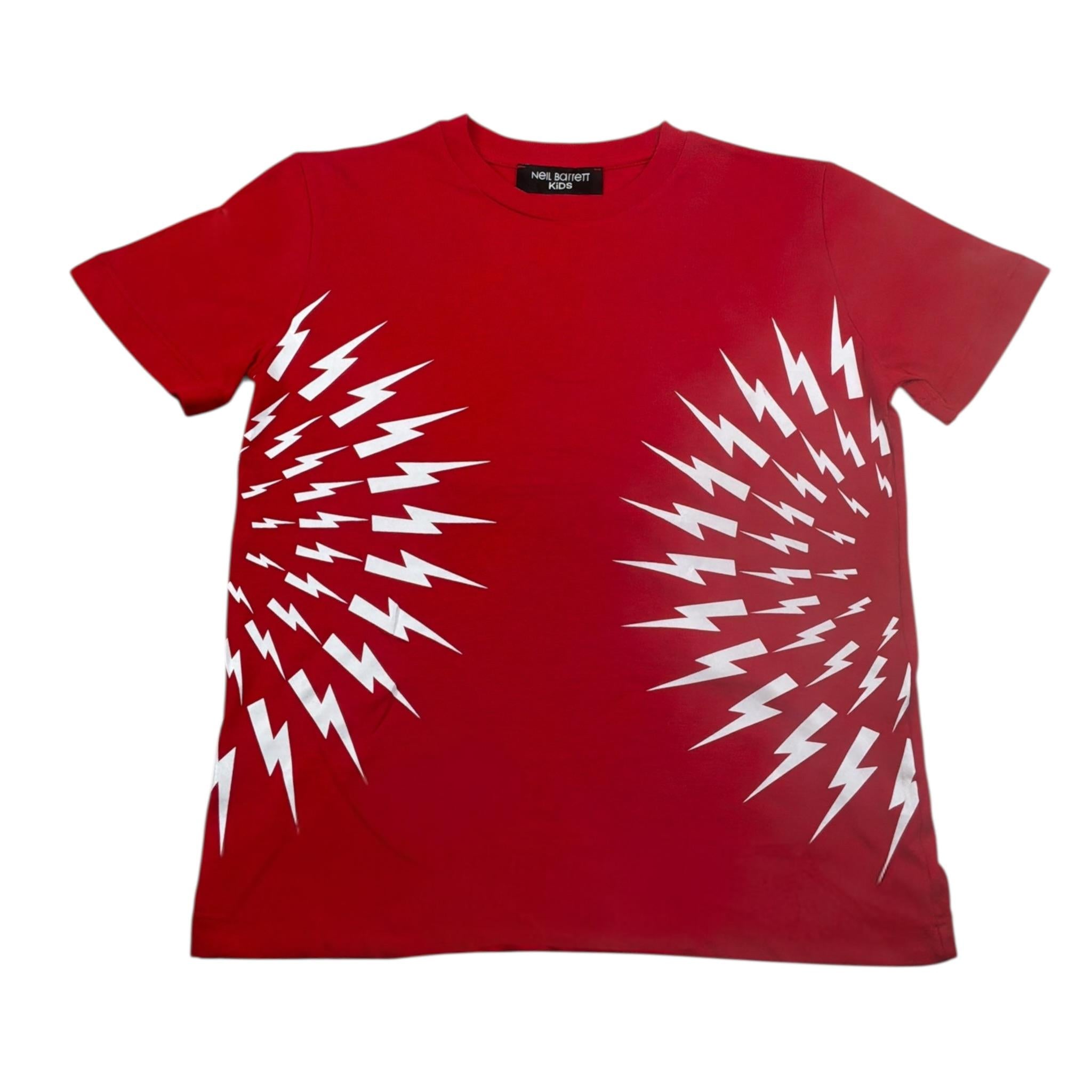 Neil Barrett T-Shirt Girocollo tinta unita con Stampa Rosso per Bambino 027890 ROSSO NEIL BARRETT 