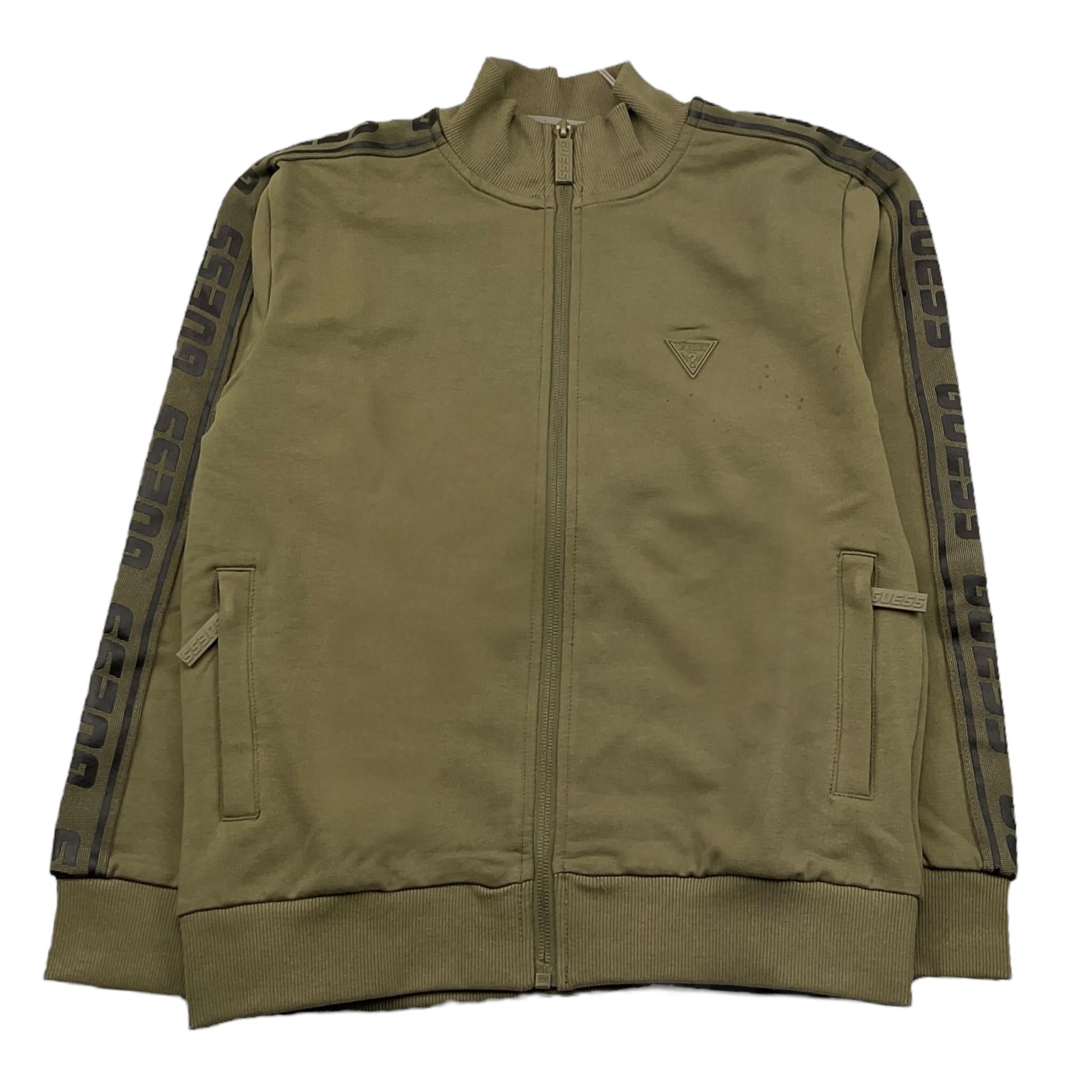 GUESS felpa con zip tinta unita con maniche logate Verde per Bambino L2YQ47K6S1 VERDE GUESS 