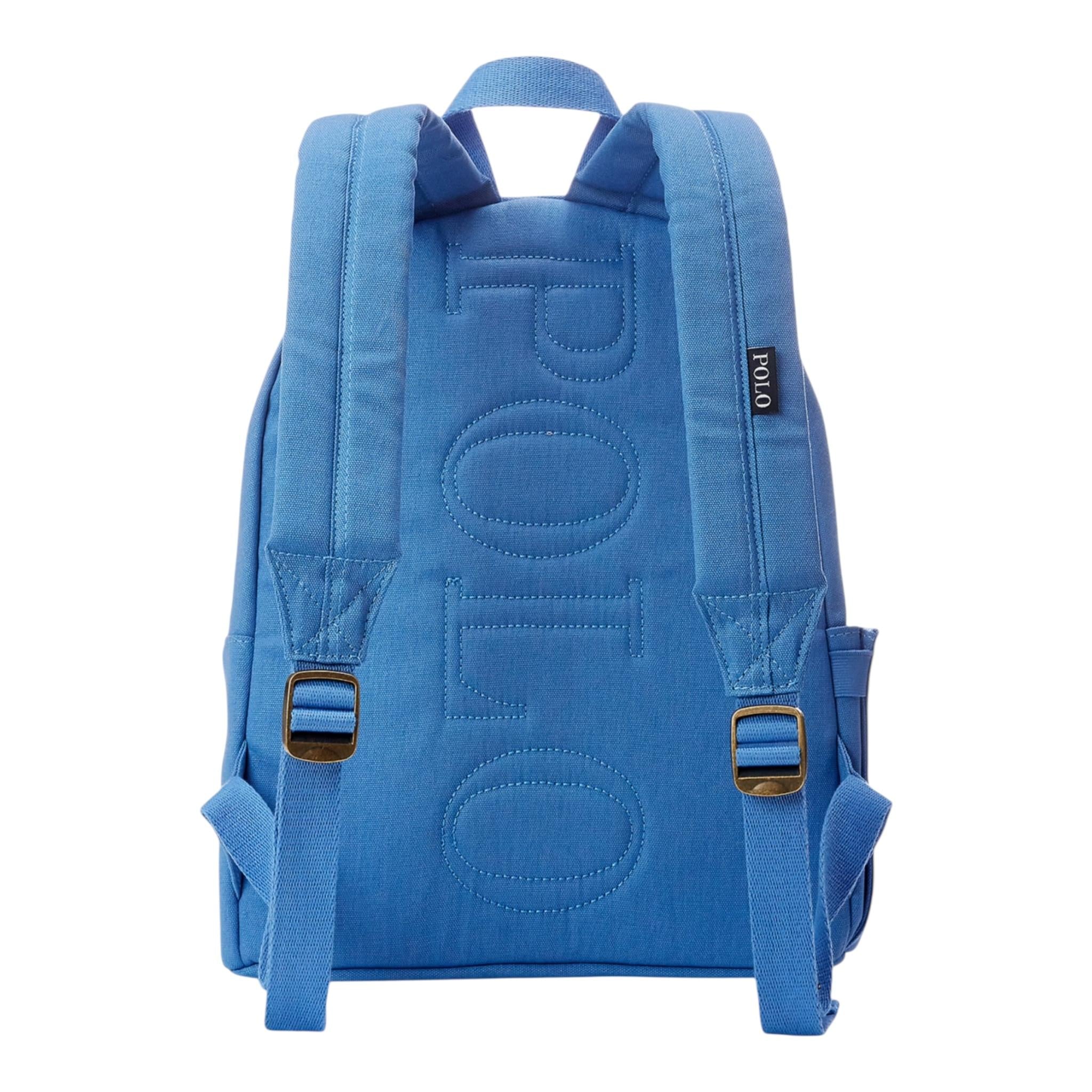 Ralph Lauren Zaino Tinta Unita con Logo per Bambino 9AR076 AZZURRO RALPH LAUREN 