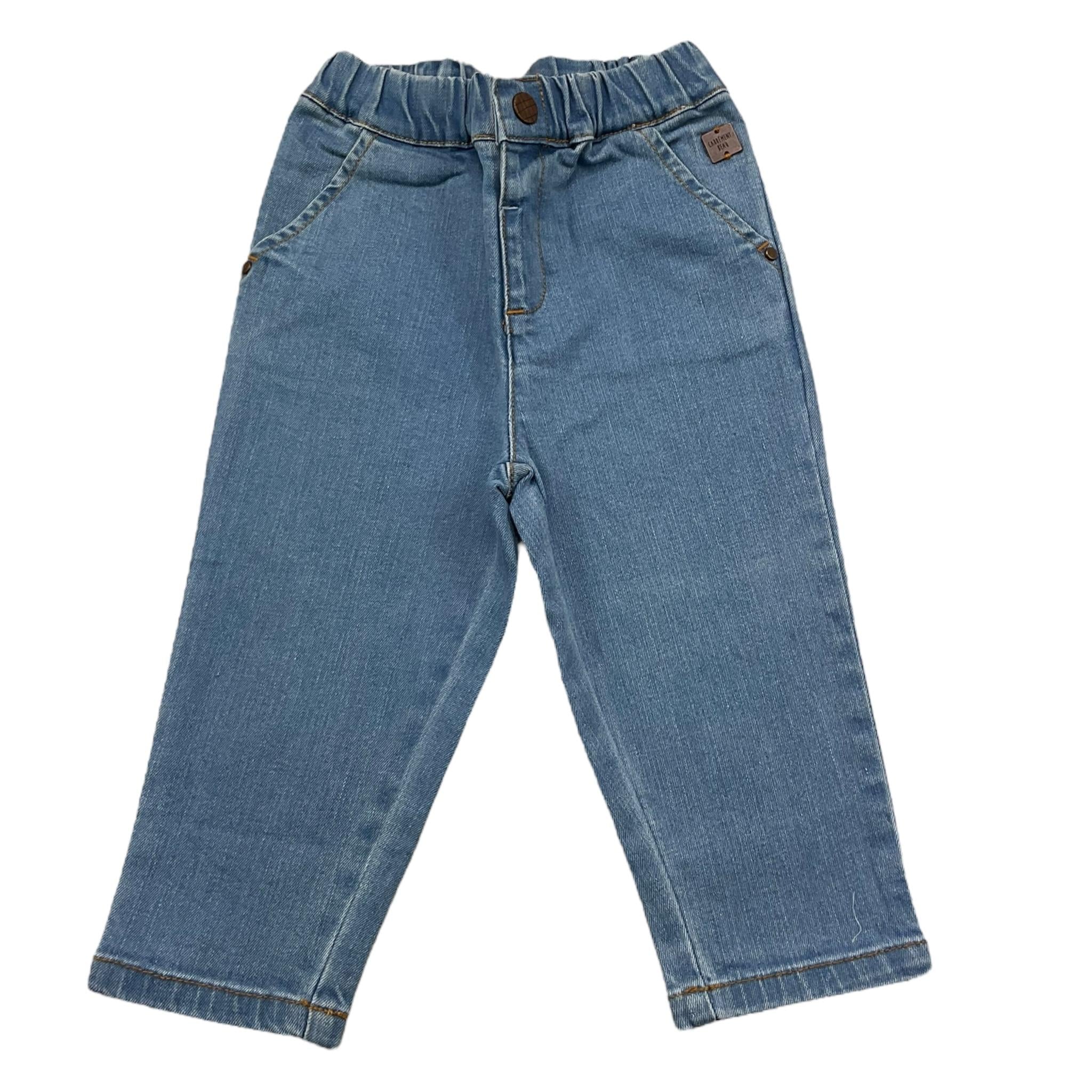 CARRE'MENT BEAU jeans tinta unita con elastico in vita Azzurro per Bambina Y04160J AZZURRO CARRE'MENT BEAU 