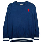 Trussardi Maglia Girocollo Tinta Unita con Logo per Bambino TBP26005MA BLU TRUSSARDI 