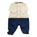 Barcellino Tutina Manica Lunga Bicolore per Neonato 120401 BIANCO/BLU BARCELLINO 