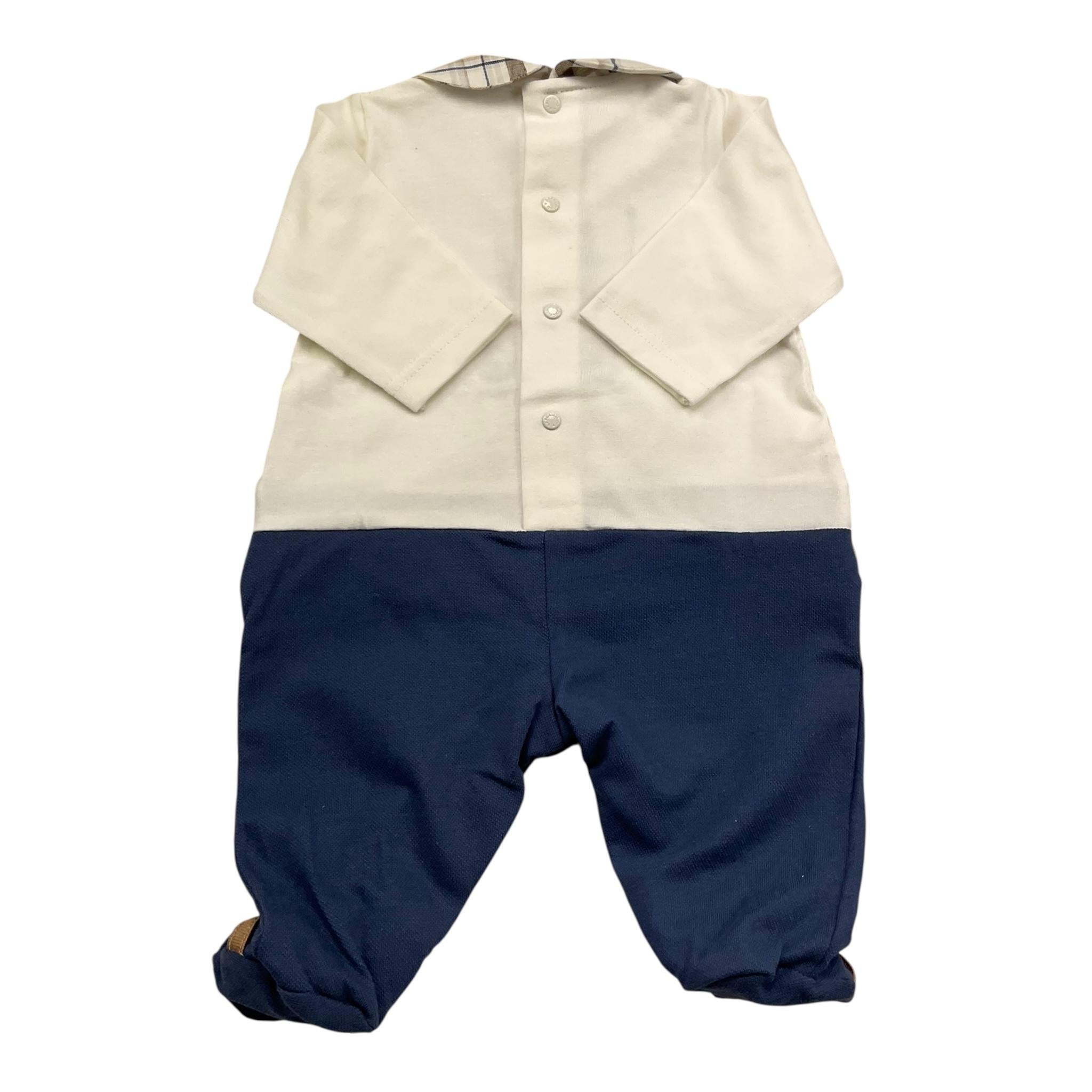 Barcellino Tutina Manica Lunga Bicolore per Neonato 120401 BIANCO/BLU BARCELLINO 