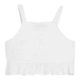 Tommy Hilfiger Top Giromanca Tinta Unita In Pizzo Sangallo per Bambina KG0KG07289 BIANCO TOMMY HILFIGER 