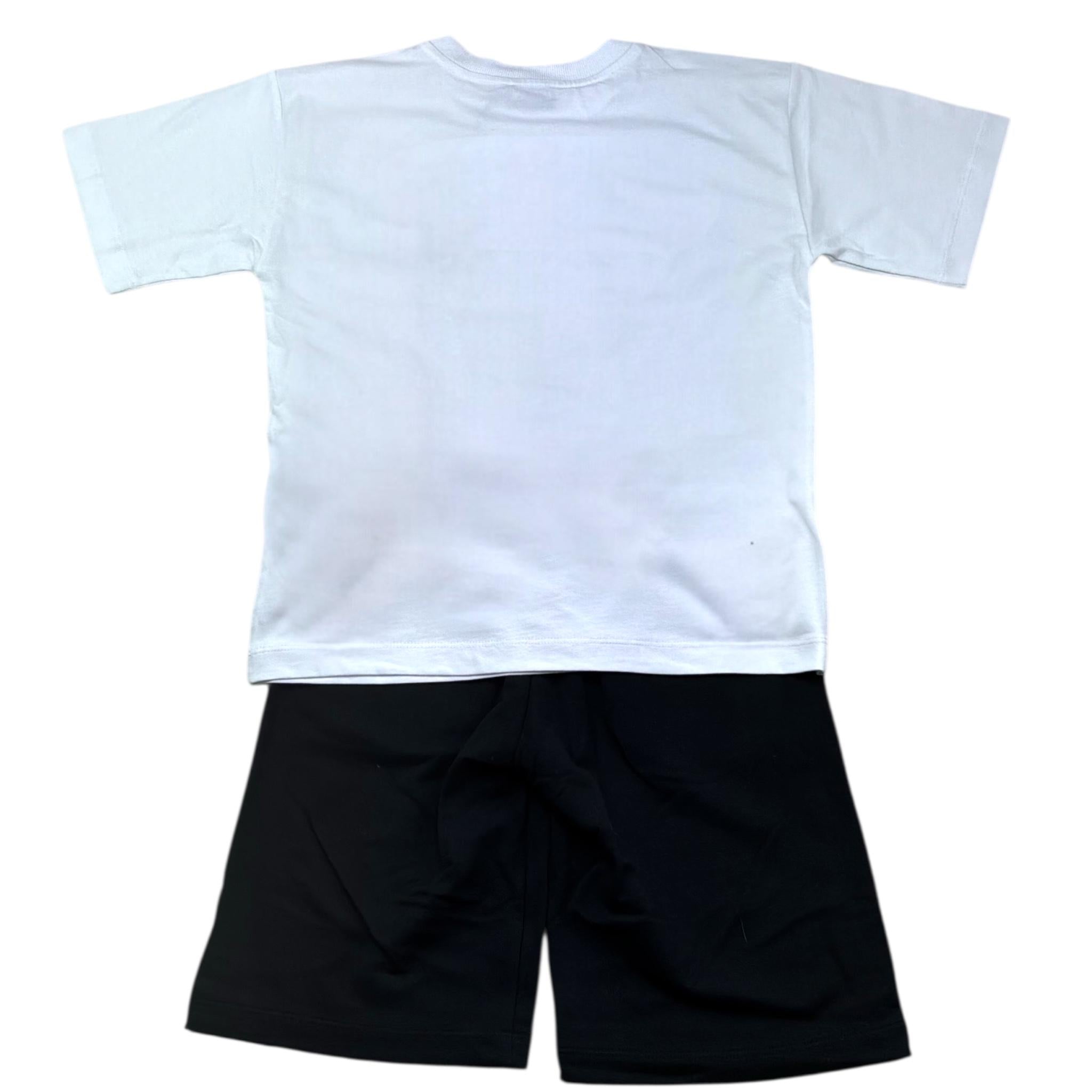 Moschino Completo 2 Pezzi T-Shirt-Bermuda Bicolore per Bambino HUG00U BIANCO/NERO MOSCHINO 